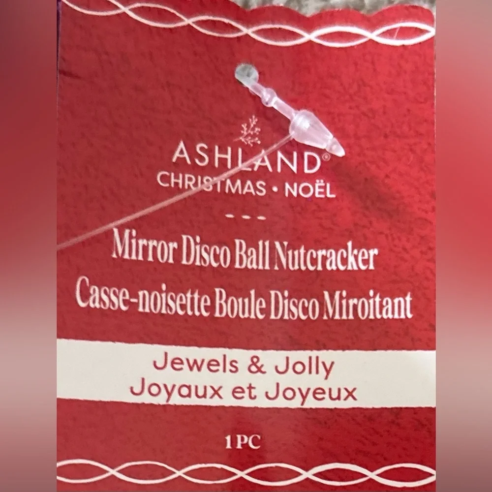 Ashland Christmas mirror disco ball nutcracker NWT NEW Xmas pink 13”